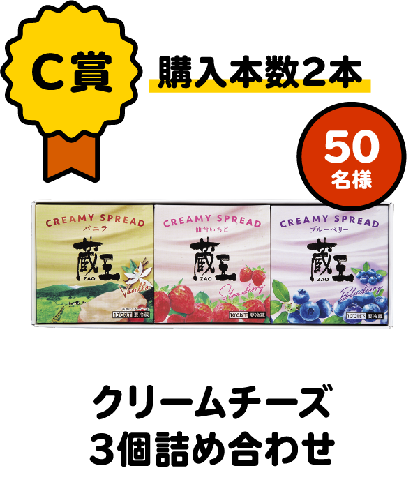【C賞】クリームチーズ3個詰め合わせ